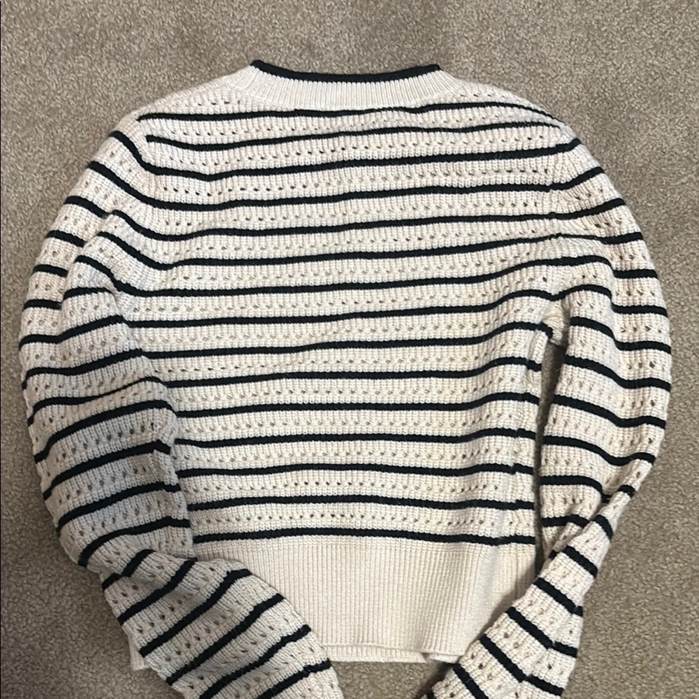 Express Cream and Black Crew Neck Sweater - Picture 3 of 3